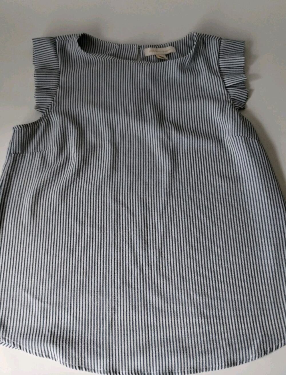 Monteau Los Angeles Top - Blue White Stripes - Size Med